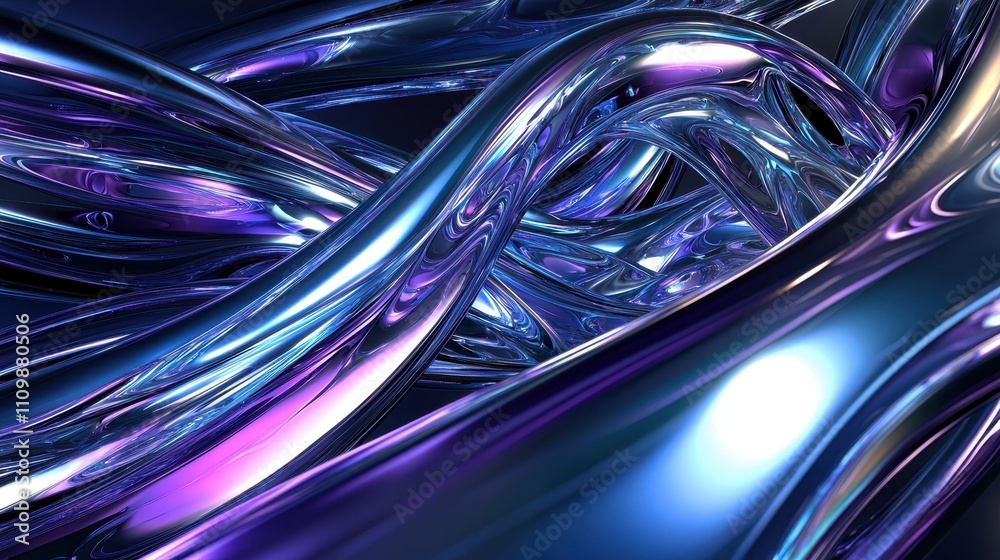 Abstract Chromatic Metallic Curves Swirling Design Abstract Chromatic Metallic Curves Swirling Design