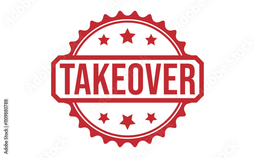 TAKEOVER rubber stamp vector illustration on white background
