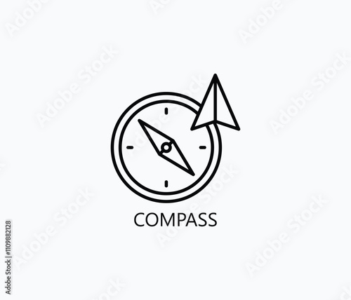 Compass Vector, Icon Or Logo Sign Symbol Illustration 