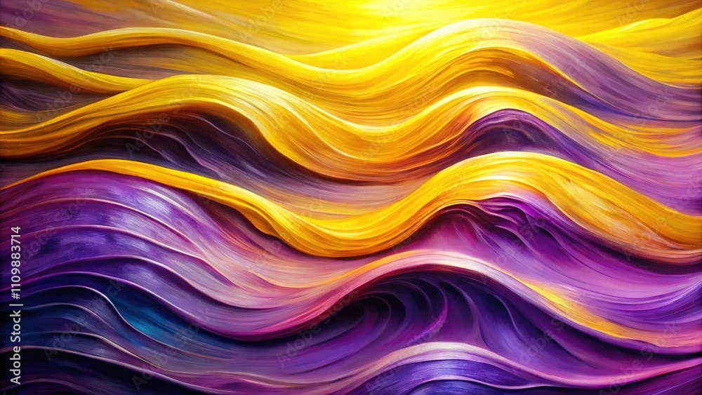 Abstract Acrylic Waves Yellow Violet Low Light Abstract Acrylic Waves Yellow Violet Low Light