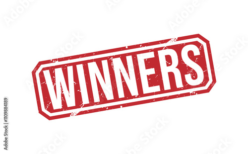 WINNERS Red rubber stamp on white background. WINNERS stamp sign. WINNERS stamp.