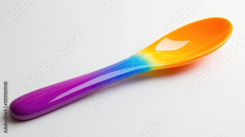 Colorful Plastic Spoon with Vibrant Gradient Design for Serving