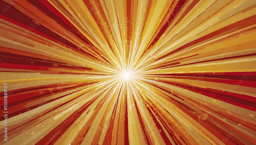 Obraz premium Bright Abstract Sunburst Background in Vibrant Yellows, Oranges, and Reds with Radial Symmetry