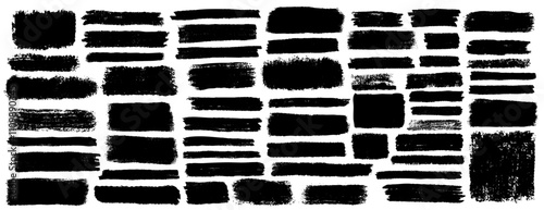 set of grunge paint, ink brush strokes. brush collection isolated on white background. Trendy brush stroke for black ink paint,grunge backdrop, dirt banner,watercolor design and dirty texture