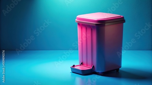 Pink Pedal Trash Can Night Photography photo