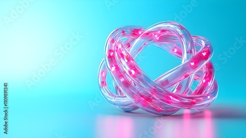 Pink Neon Abstract Flowing Lines