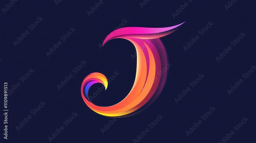 Bold letter J logo, artistic curves, professional logo style Bold letter J logo, artistic curves, professional logo style