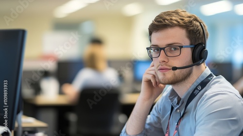 Dedicated Male Professional Taking Notes While Attentively Listening in Modern Office Environment