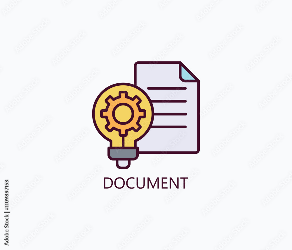 Document Vector, Icon Or Logo Sign Symbol Illustration Document Vector, Icon Or Logo Sign Symbol Illustration