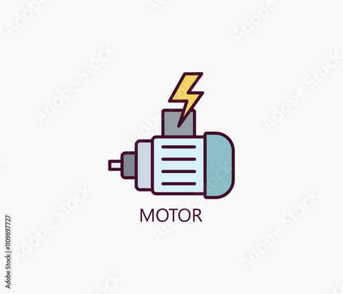 Canvas Print Motor Vector, Icon Or Logo Sign Symbol Illustration