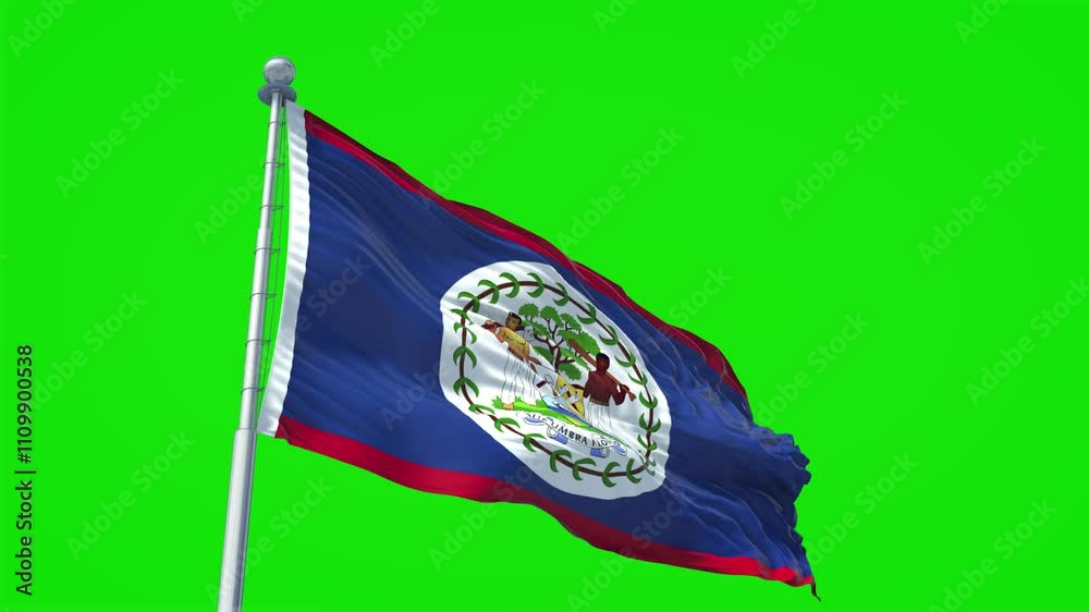 Green screen flag of Belize