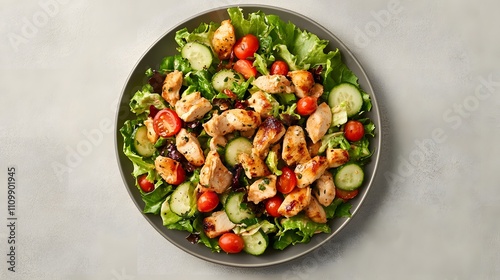 Healthy Chicken Salad: Fresh Vegetables and Flavorful Dressing