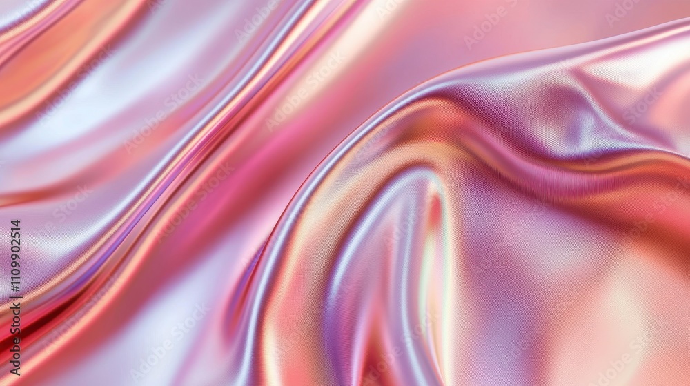 Obraz premium Abstract Pink and Peach Iridescent Fabric Drape