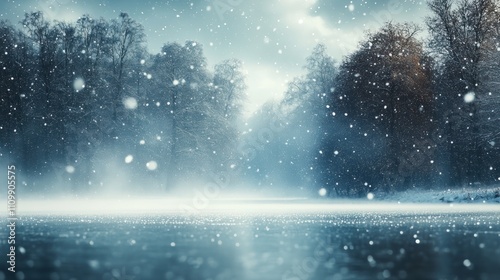 Snowy Forest Lake