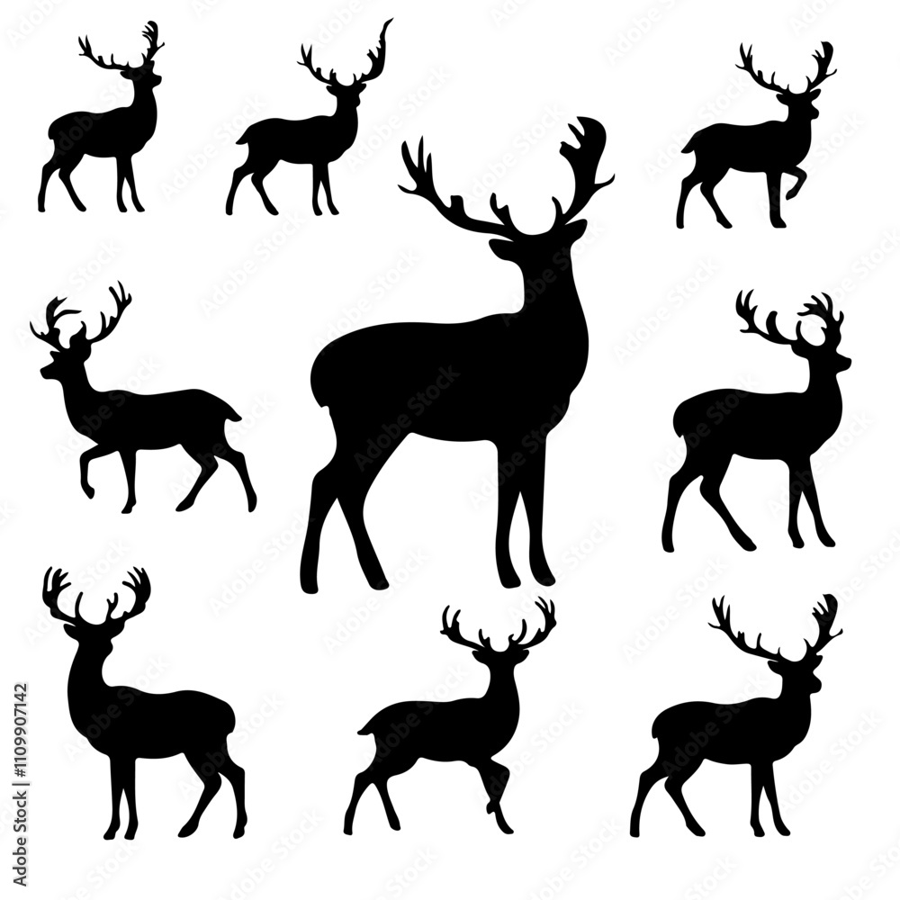 Big Collection of Deer Silhouettes in Various Poses Part 1 Big Collection of Deer Silhouettes in Various Poses Part 1