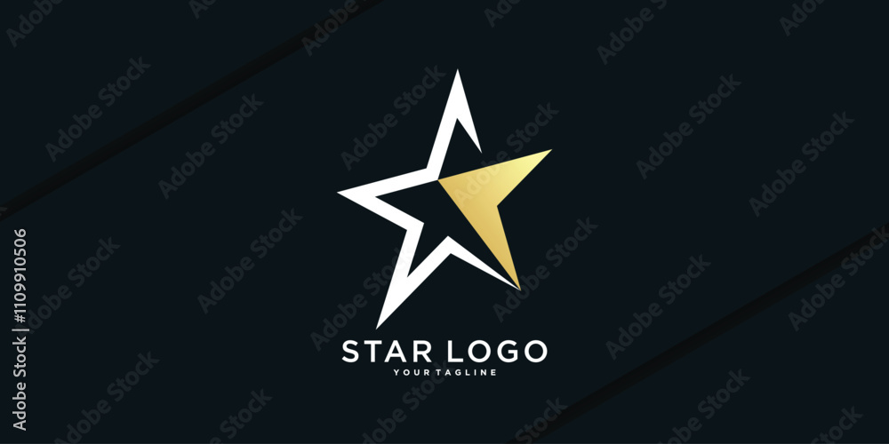 Obraz premium Modern star logo design with abstract shape. Premium Vector