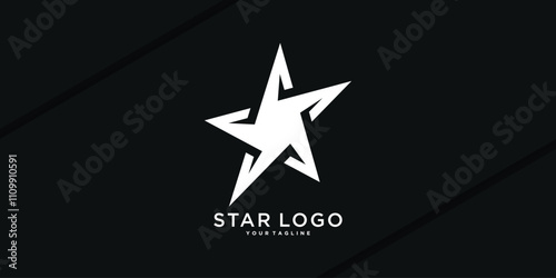 Modern star logo design with abstract shape. Premium Vector