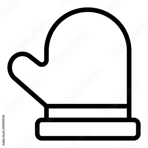 Mitten icon. Vector line icon