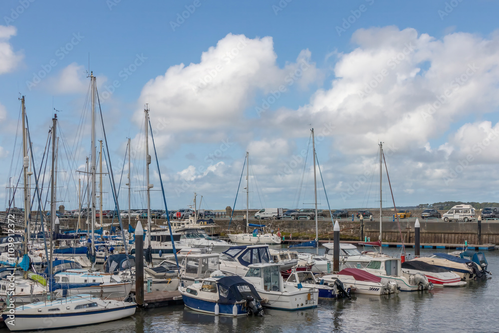 Boats in Caernarvon Marina, North Wales, UK Boats in Caernarvon Marina, North Wales, UK