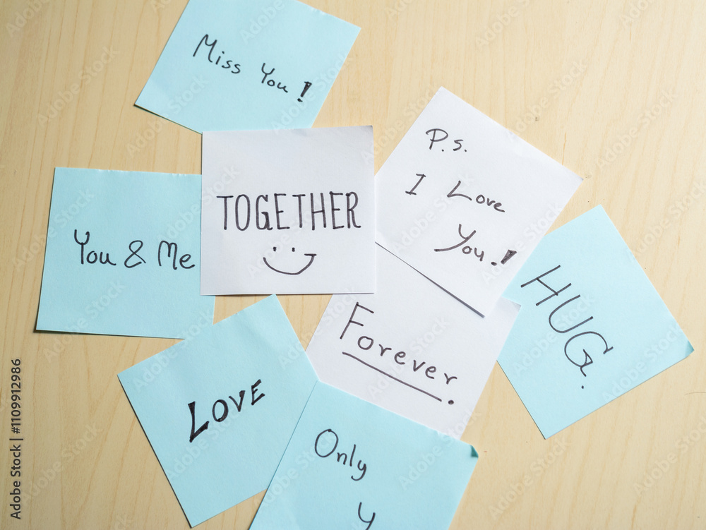 Affectionate messages creating a cozy home workspace together Affectionate messages creating a cozy home workspace together