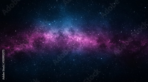 Fototapeta Naklejka Na Ścianę i Meble -  Vivid nebula in deep space with purple and blue hues, scattered stars.