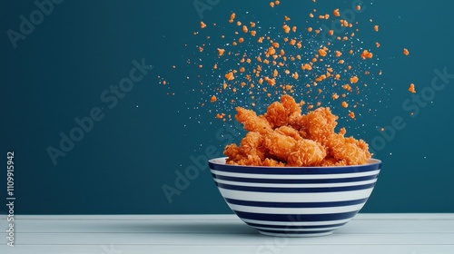Crispy Fried Chicken Tenders in Bowl Delicious Food Photography photo