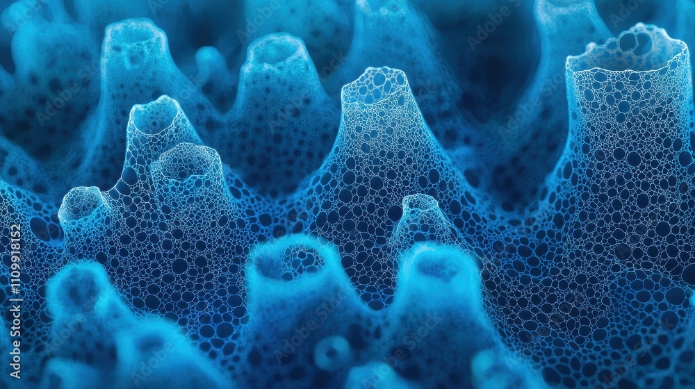 Abstract Blue Cellular Structure Bubble Foam Texture Abstract Blue Cellular Structure Bubble Foam Texture