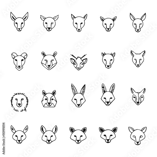 Animal icon logo design collection