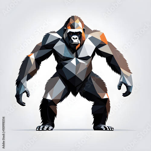 gorilla isolated on gray