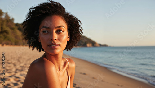 woman on the beach