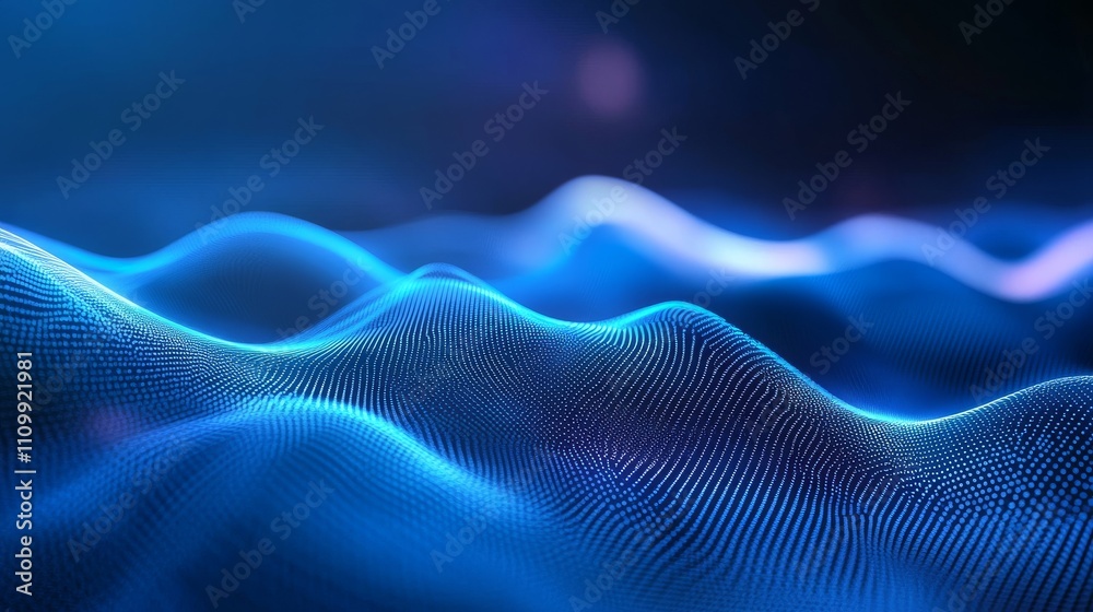 Attract Blue Line Movement, Abstract Wave Line, Light Technology Background, Copy Space Attract Blue Line Movement, Abstract Wave Line, Light Technology Background, Copy Space