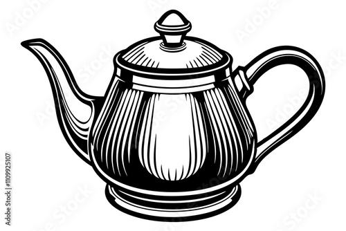 Beautiful black realistic kettle vector illustration