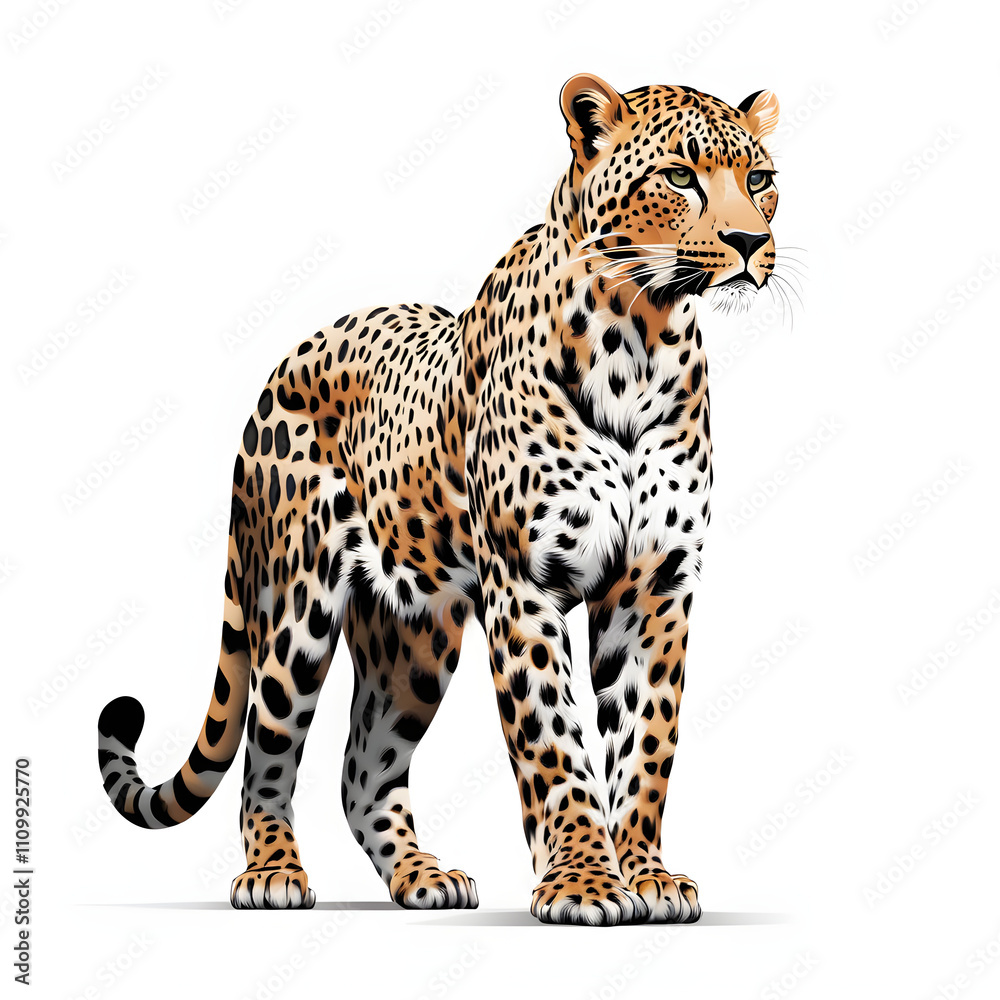 Fototapeta premium leopard isolated on white background