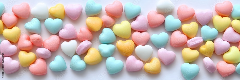 Delightful Collection of Heart-Shaped Candies in Pastel Colors Perfect for Sweet Treats and Festive Celebrations Delightful Collection of Heart-Shaped Candies in Pastel Colors Perfect for Sweet Treats and Festive Celebrations