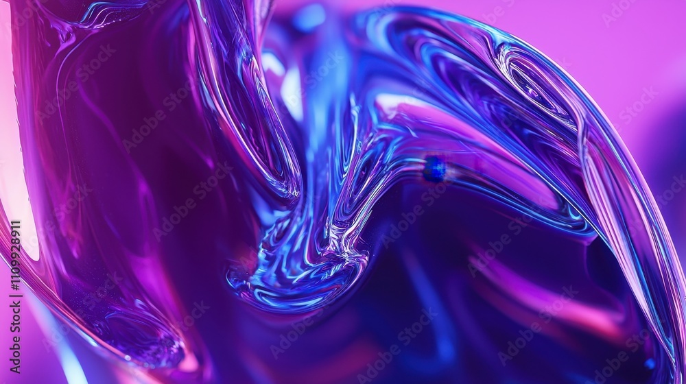 Obraz premium Abstract Swirling Purple and Blue Liquid Design