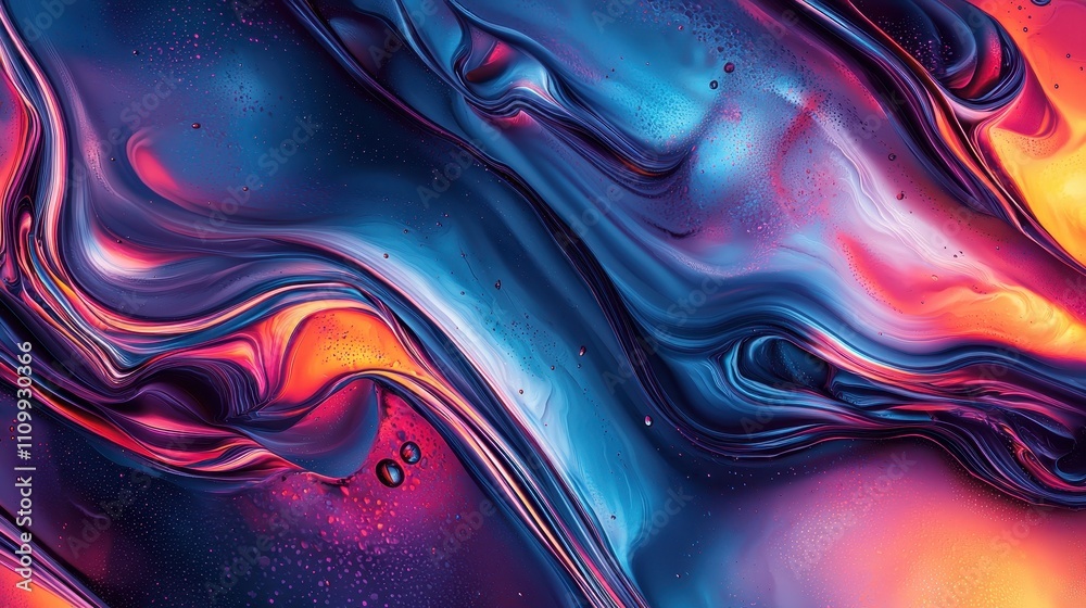 Fototapeta premium Abstract Swirling Liquid Paint Colorscape