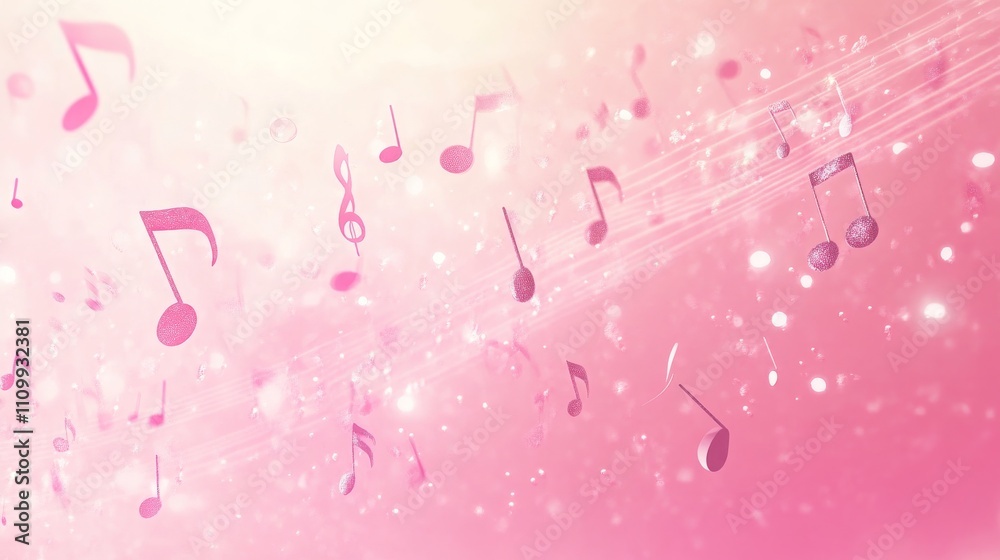 Dreamy Musical Notes in Soft Pastel Colors Dreamy Musical Notes in Soft Pastel Colors