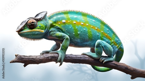 chameleon on a white background