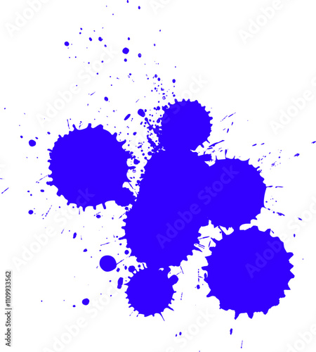 blue watercolor brushed painting splash splatter grunge graphic element