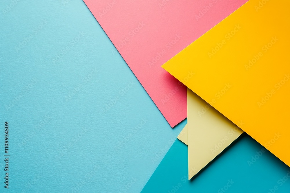 Abstract Colorful Paper Geometry: A Playful Composition of Pastel Hues Abstract Colorful Paper Geometry: A Playful Composition of Pastel Hues