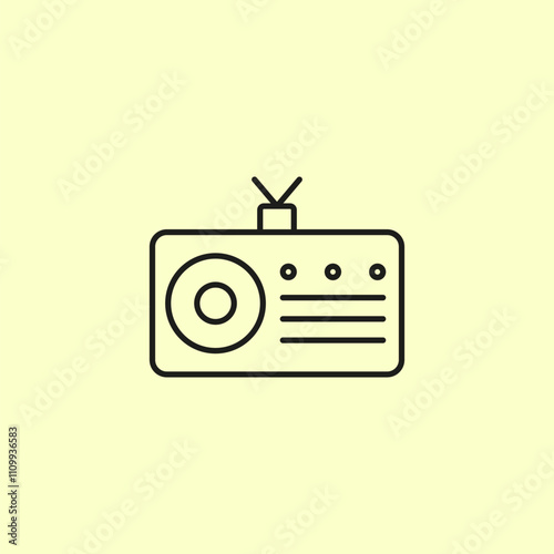 radio design icon with outline style