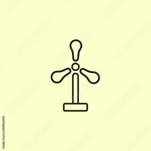 fan design icon with outline style