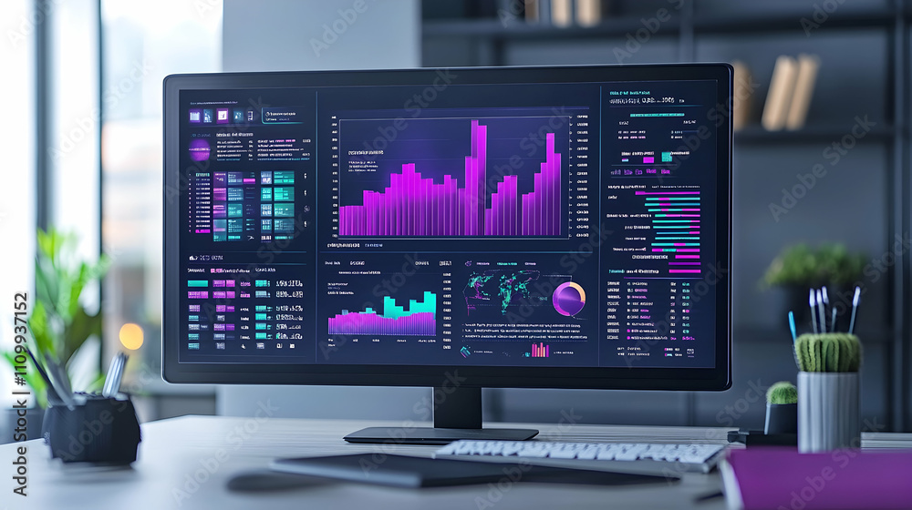Data analysis dashboard office workspace digital visualization modern environment tech insights business performance metrics Data analysis dashboard office workspace digital visualization modern environment tech insights business performance metrics