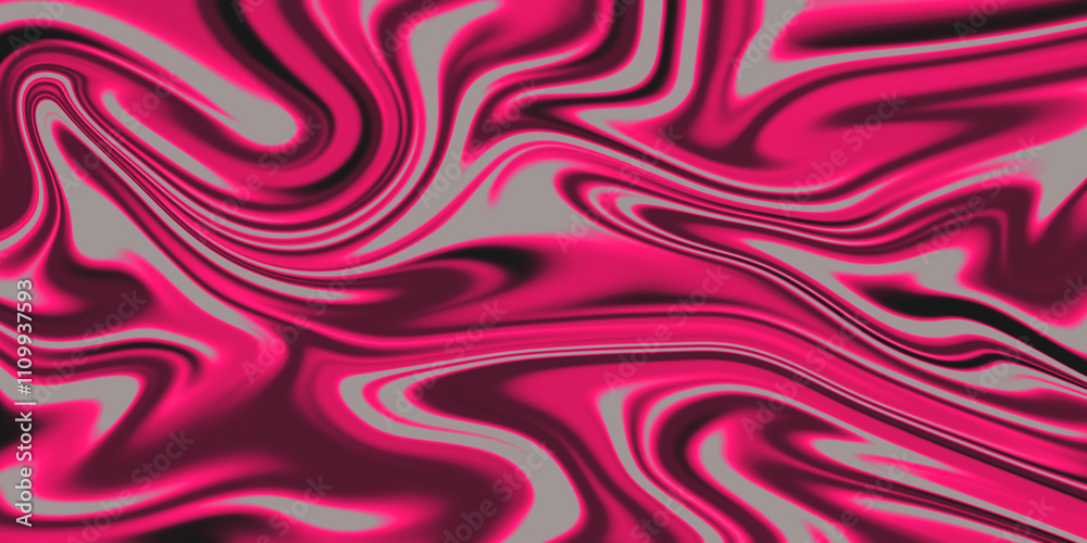 Fototapeta premium Vibrant pink and grey abstract swirls create a mesmerizing liquid marble effect.