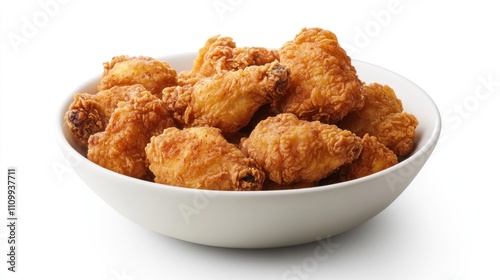 Crispy Fried Chicken Wings in a White Bowl