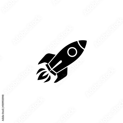 Rocket vector icon silhouette, Spaceship fast rocket silhouette vector icon, Space ship icon, Rocket ship icon, Space travel icon, space rockets silhouette vector set