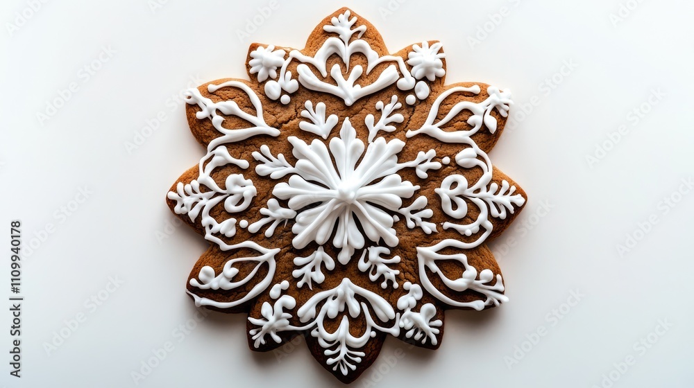 Decorated Gingerbread Cookie with Floral Patterns