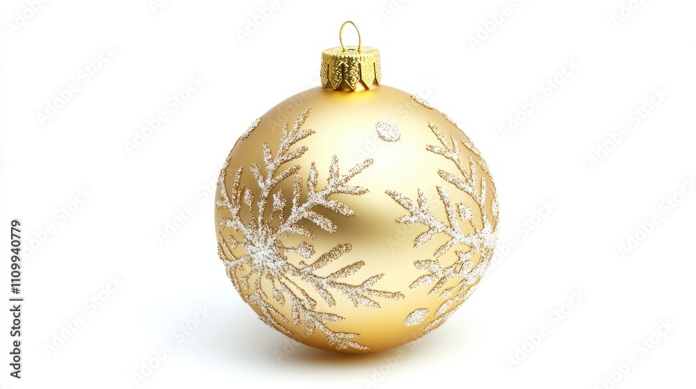 Shiny Gold Christmas Ornament with Snowflake Design Shiny Gold Christmas Ornament with Snowflake Design