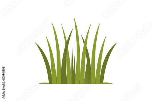 Grass blades | isolated vector silhouette illustration on white background