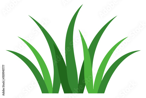 Grass blades | isolated vector silhouette illustration on white background